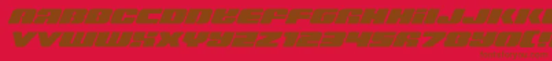 Capricusexpand-Schriftart – Braune Schriften auf rotem Hintergrund