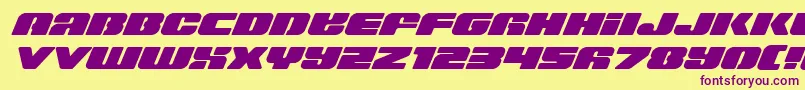 Capricusexpand-Schriftart – Violette Schriften auf gelbem Hintergrund