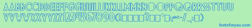 DsDiplomaDblBold-Schriftart – Blaue Schriften auf grünem Hintergrund