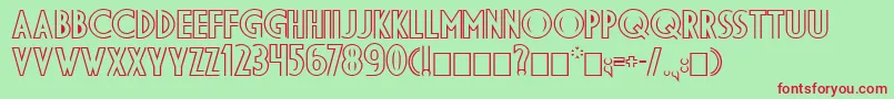 DsDiplomaDblBold-Schriftart – Rote Schriften auf grünem Hintergrund