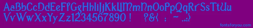 フォントCasuaB – 紫色の背景に青い文字