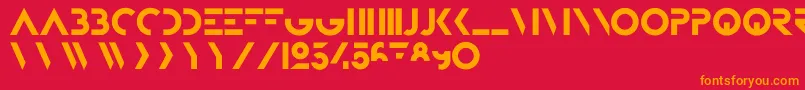 フォントBifurFoundation – 赤い背景にオレンジの文字