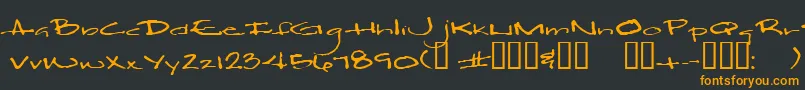 フォントRoss – 黒い背景にオレンジの文字