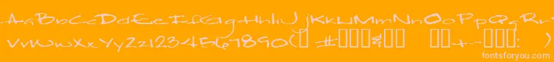 Ross Font – Pink Fonts on Orange Background