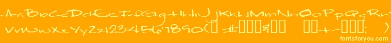 Ross Font – Yellow Fonts on Orange Background