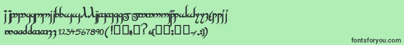 フォントInshallahsskBold – 緑の背景に黒い文字
