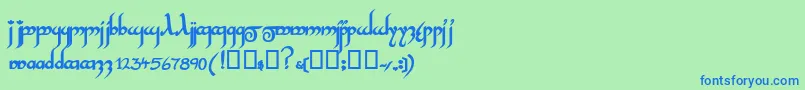 InshallahsskBold Font – Blue Fonts on Green Background