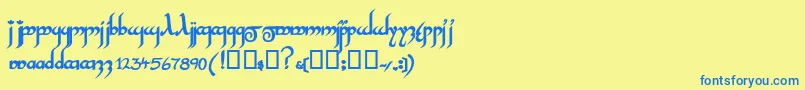 InshallahsskBold Font – Blue Fonts on Yellow Background