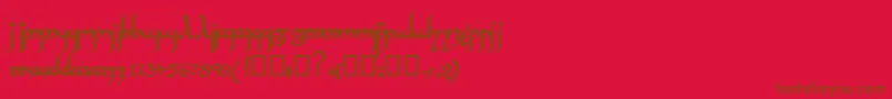 InshallahsskBold-Schriftart – Braune Schriften auf rotem Hintergrund