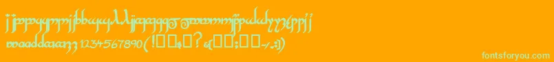 InshallahsskBold Font – Green Fonts on Orange Background