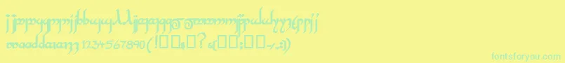 InshallahsskBold Font – Green Fonts on Yellow Background