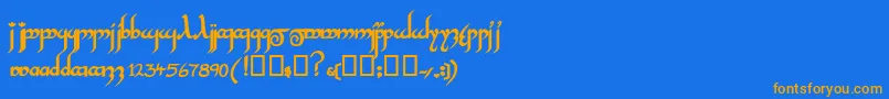 InshallahsskBold Font – Orange Fonts on Blue Background