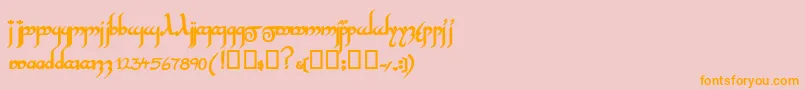 フォントInshallahsskBold – オレンジの文字がピンクの背景にあります。