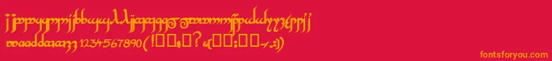 InshallahsskBold Font – Orange Fonts on Red Background