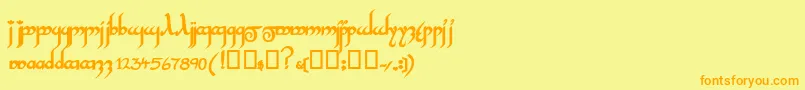 InshallahsskBold Font – Orange Fonts on Yellow Background