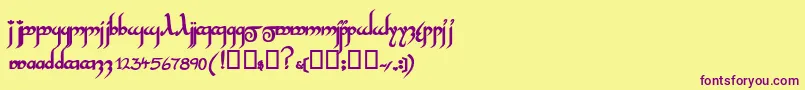 InshallahsskBold Font – Purple Fonts on Yellow Background