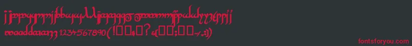InshallahsskBold Font – Red Fonts on Black Background