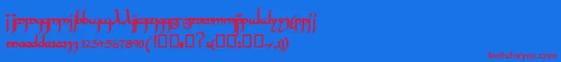 InshallahsskBold Font – Red Fonts on Blue Background