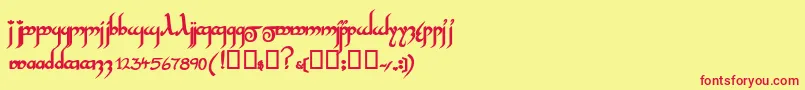 InshallahsskBold Font – Red Fonts on Yellow Background