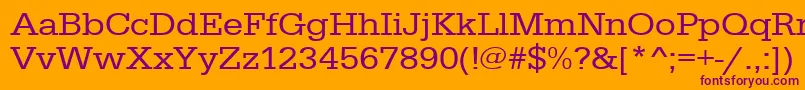 Urwegyptiennetextwid Font – Purple Fonts on Orange Background