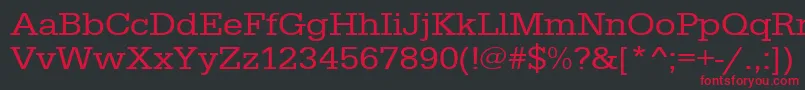 フォントUrwegyptiennetextwid – 黒い背景に赤い文字