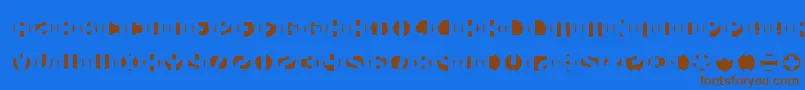 フォントDbLayer4Brk – 茶色の文字が青い背景にあります。