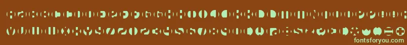 フォントDbLayer4Brk – 緑色の文字が茶色の背景にあります。