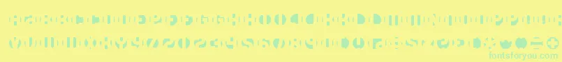 Fonte DbLayer4Brk – fontes verdes em um fundo amarelo