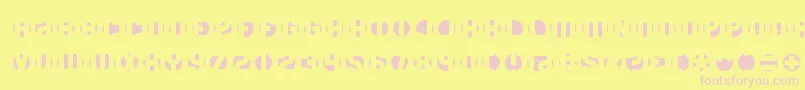 DbLayer4Brk-fontti – vaaleanpunaiset fontit keltaisella taustalla