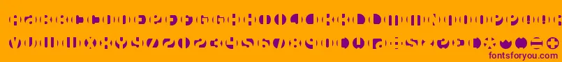 DbLayer4Brk-Schriftart – Violette Schriften auf orangefarbenem Hintergrund