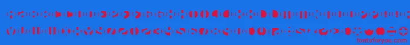 DbLayer4Brk Font – Red Fonts on Blue Background