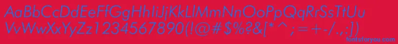 JensenThinItalic Font – Blue Fonts on Red Background