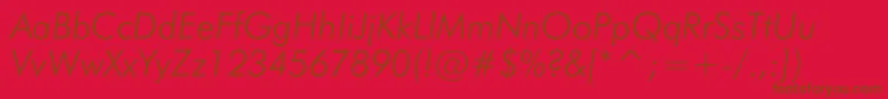 JensenThinItalic Font – Brown Fonts on Red Background