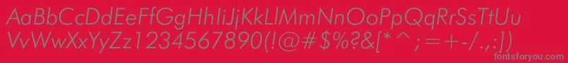 JensenThinItalic Font – Gray Fonts on Red Background