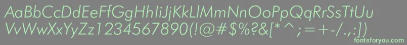 JensenThinItalic Font – Green Fonts on Gray Background