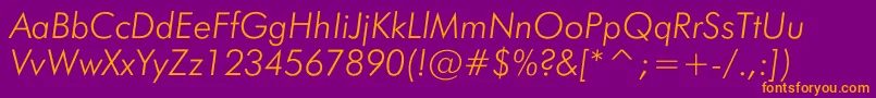 More about JensenThinItalic Font JensenThinItalic Font – Orange Fonts on Purple Background