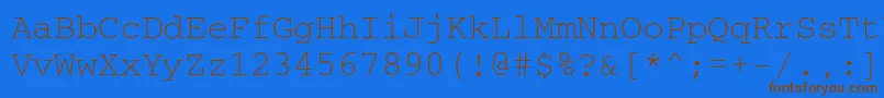 Crr35E Font – Brown Fonts on Blue Background