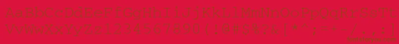 Crr35E Font – Brown Fonts on Red Background