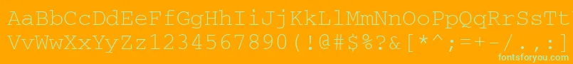 Crr35E Font – Green Fonts on Orange Background