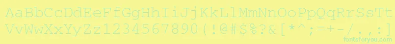 Crr35E Font – Green Fonts on Yellow Background