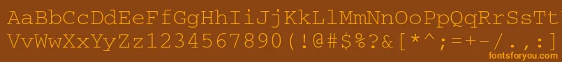Crr35E Font – Orange Fonts on Brown Background