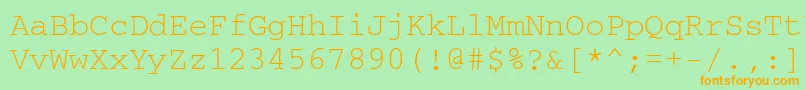 Crr35E Font – Orange Fonts on Green Background