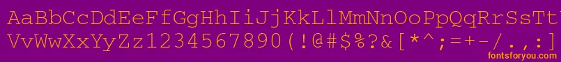 Crr35E Font – Orange Fonts on Purple Background