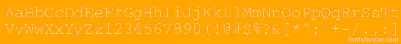 Crr35E Font – Pink Fonts on Orange Background