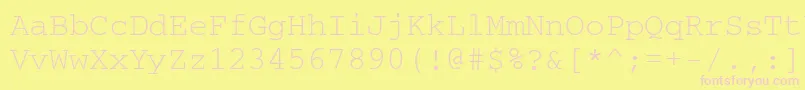 Crr35E-fontti – vaaleanpunaiset fontit keltaisella taustalla