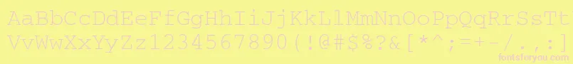 Crr35E Font – Pink Fonts on Yellow Background