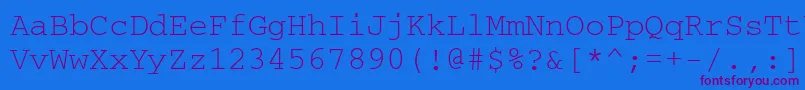 Crr35E Font – Purple Fonts on Blue Background