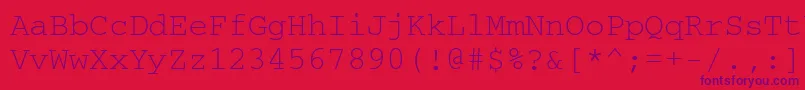 Crr35E Font – Purple Fonts on Red Background