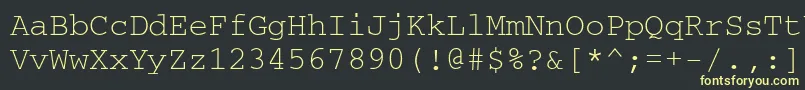 Crr35E Font – Yellow Fonts on Black Background