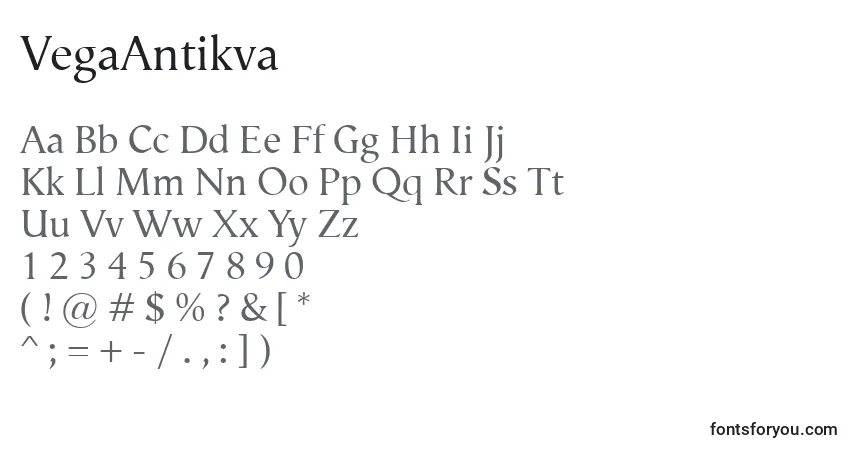 VegaAntikvaフォント–アルファベット、数字、特殊文字